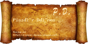 Piszár Dénes névjegykártya
